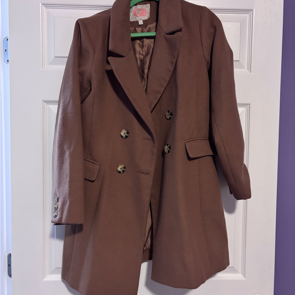 Dark tan trench coat